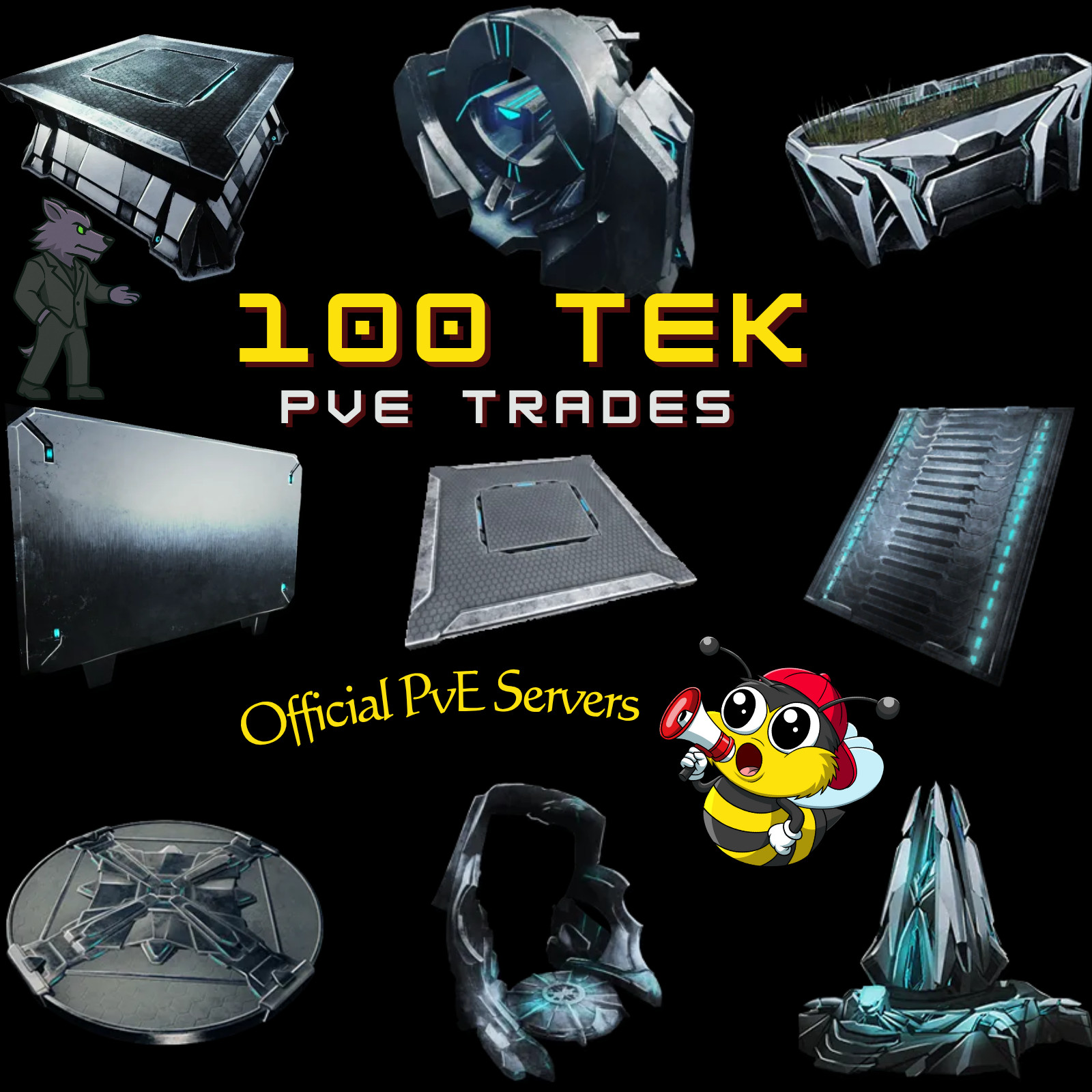 Ark-Survival-Ascended-PVE-Trading-100-Tek-Structures-Sets-For-SALE!-BusyBee