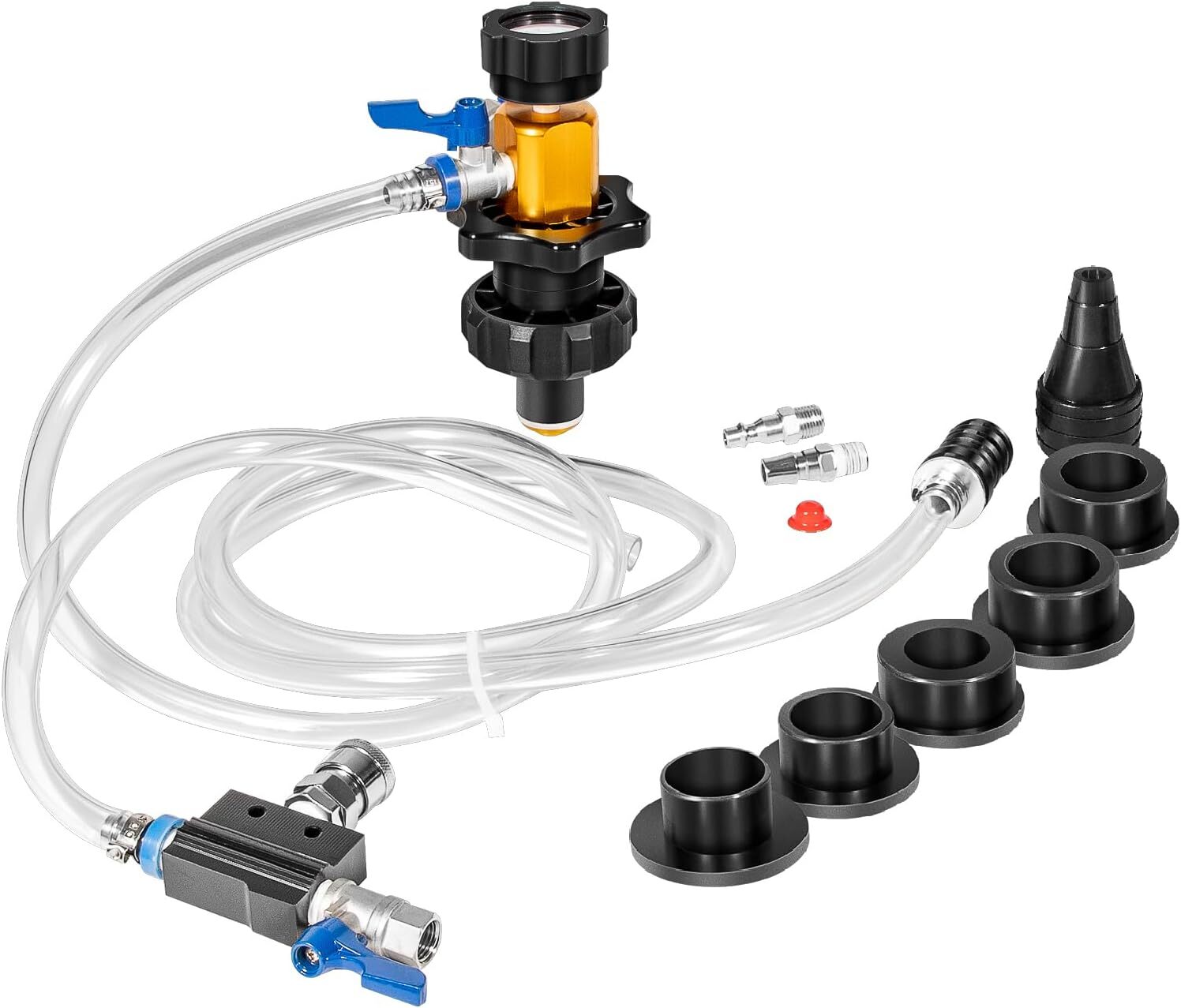 Universal Coolant System Refiller Kit 24444 Vacuum Leak Tester with 5 Adapters