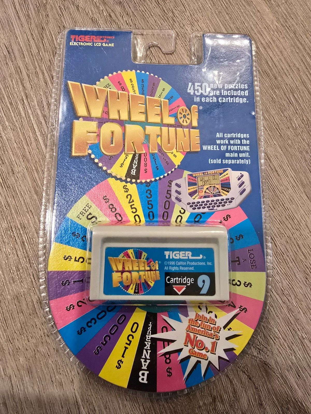 NEW Vintage 1995 Wheel Of Fortune Cartridge 9 Tiger Electronic LCD Game