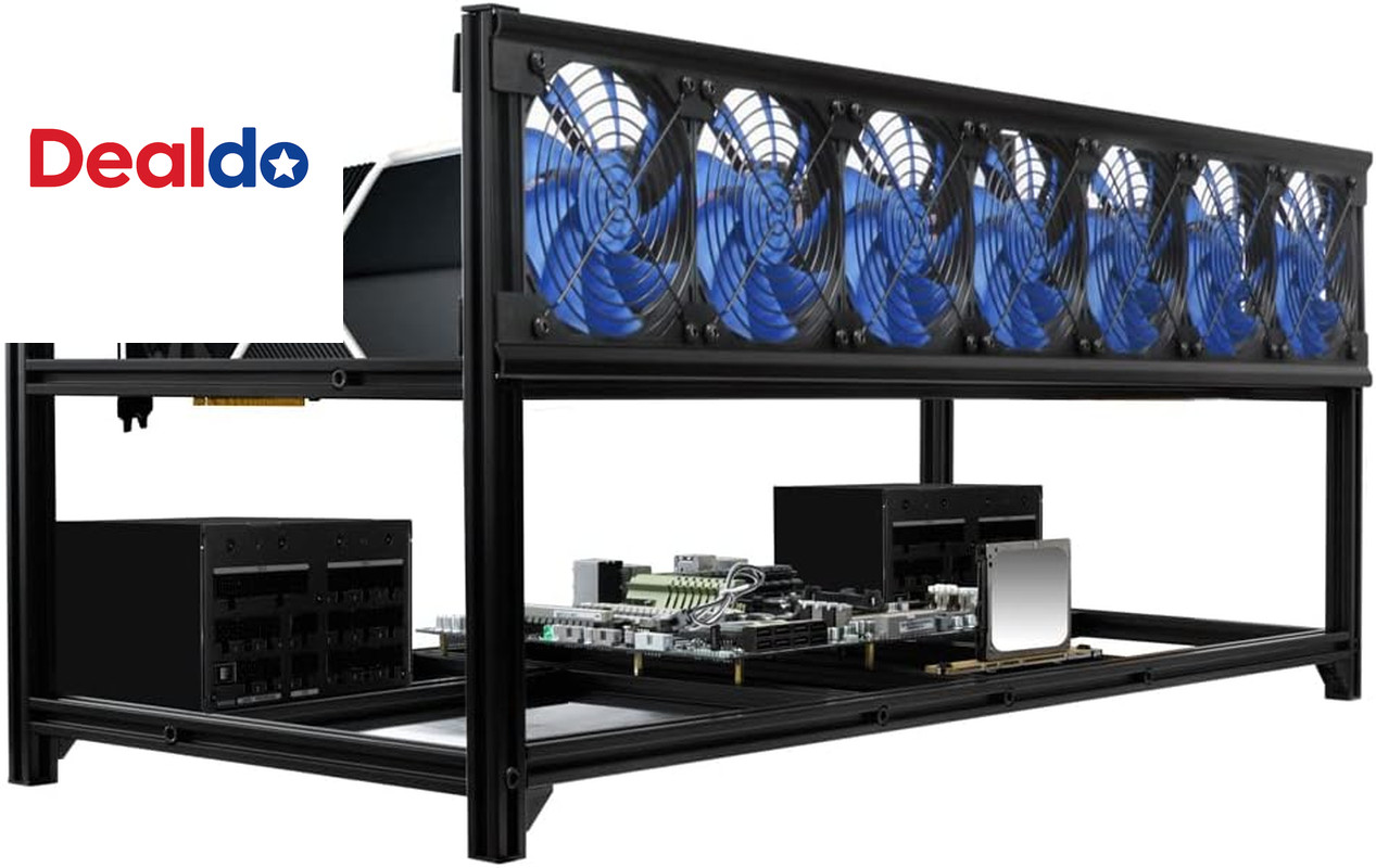 8 GPU Miner Rig Case Frame – Premium Stackable Aluminum Mining Rig Enclosure for