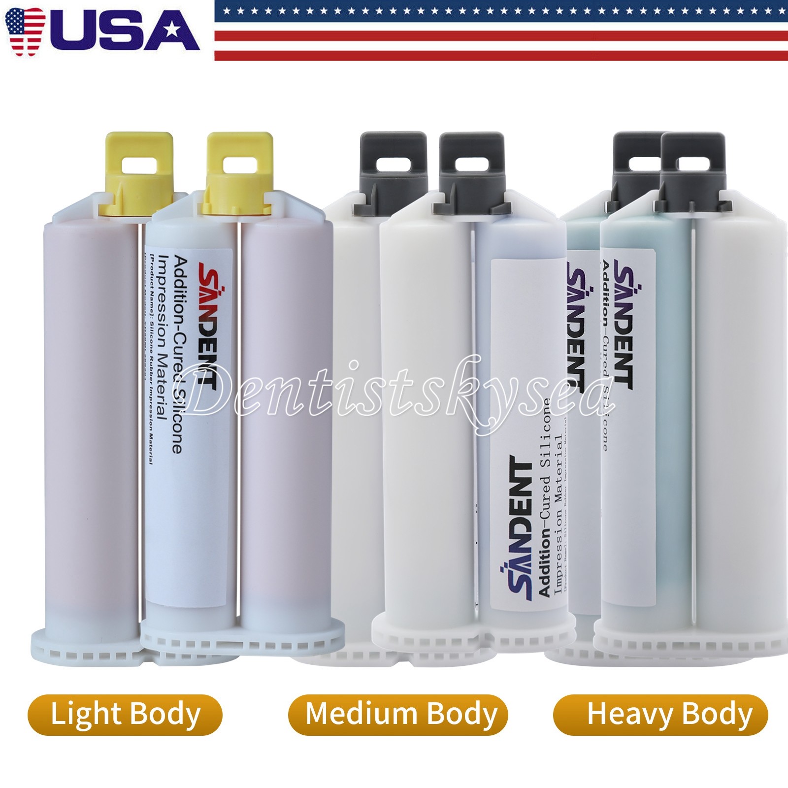 LIGHT MEDIUM HEAVY BODY Fast VPS PVS Impression Material Dentales Cartridges S