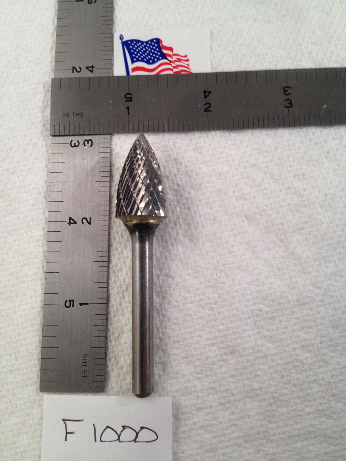 1 NEW FALCON / SGS 1/4" SHANK CARBIDE BURR SG-6 DOUBLE CUT. TREE POINT (F1000)