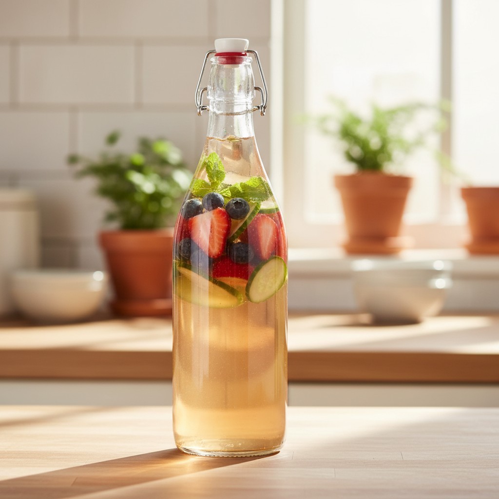 33.75 oz BPA-Free Glass Storage Bottle with Airtight Clamp Lid - Dishwasher Safe