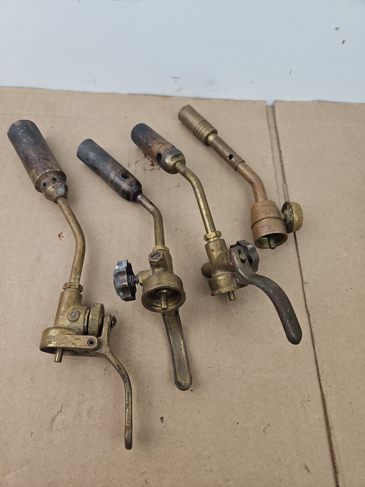 Lot Of 4 Bernz Omatic Brass Torch Heads Untested