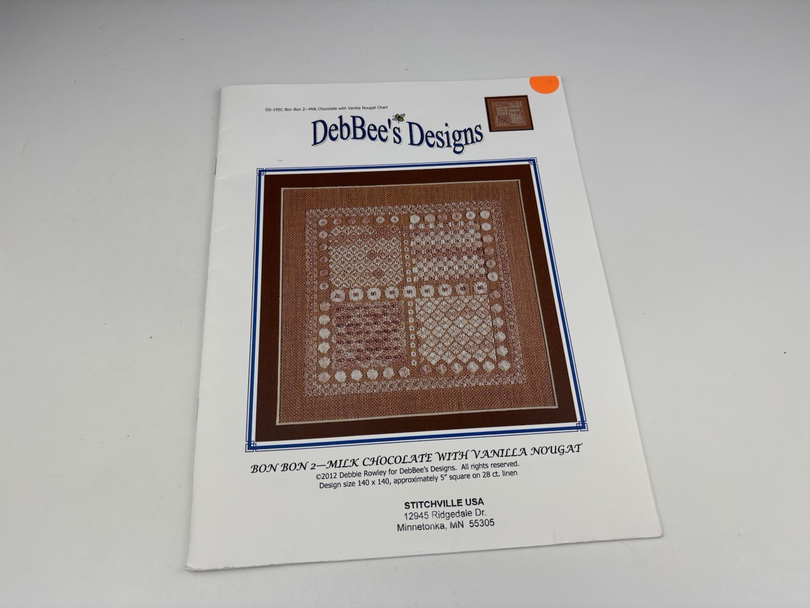 DebBee’s design Bon Bon Milk Chocolate Vanilla Wit Nougat needlepoint pattern 8S