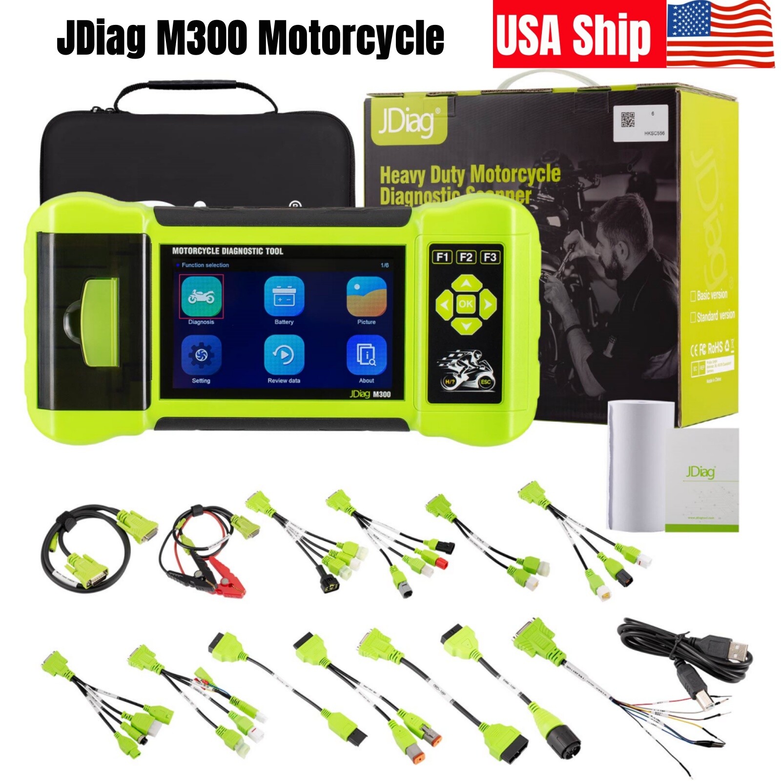 JDiag M300 Full Version Motorcycle Diagnosis OBD2 Scanner Moto Fault Code Reader