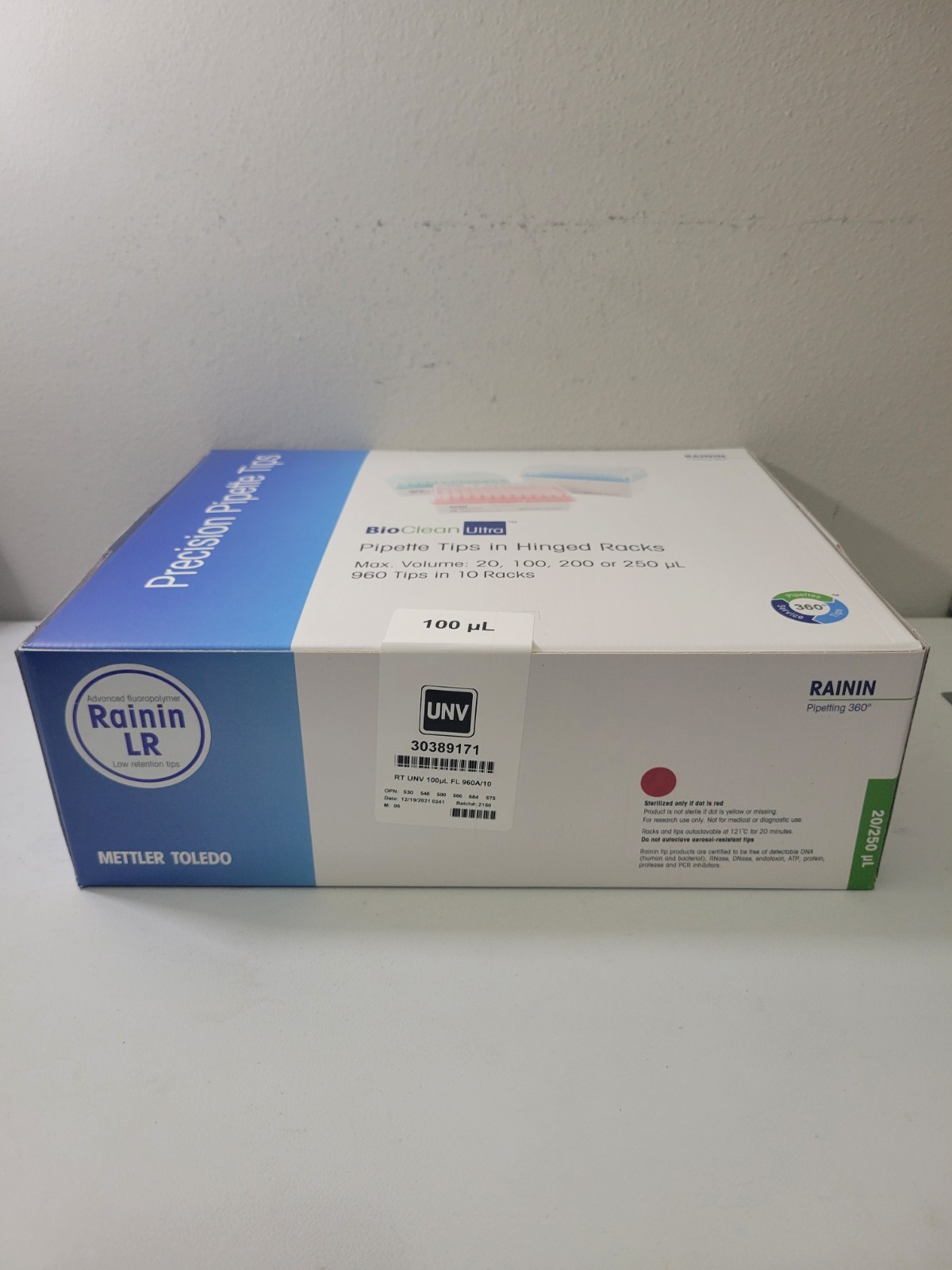 Rainin 30389171 Pipette Tips RT UNV 100µL FL 960A/10