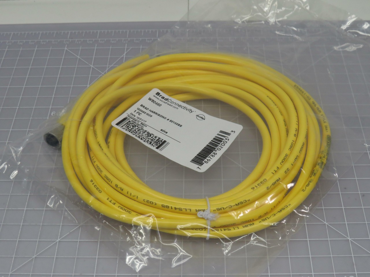 LOT OF 22 BRAD CONNECTIVITY 1200651029 80150SS YELLOW ACTUATOR CABLE T168268
