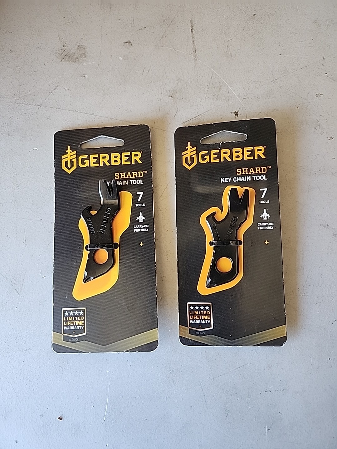 2 New Black Gerber Shard Keychain Multi Tool Screwdriver Bottle Opener Pry Bar