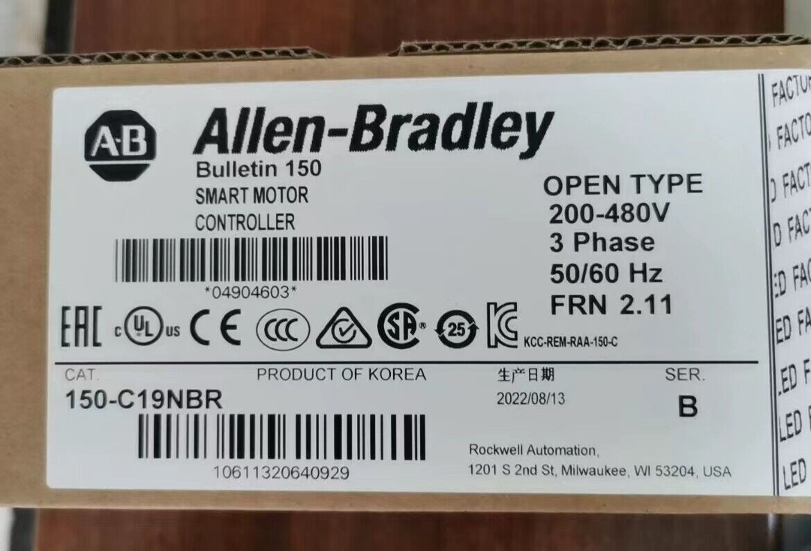 Brand New NEW PLC 150-C19NBR Ser B SMC-3 Smart Motor Controller 150C19NBR
