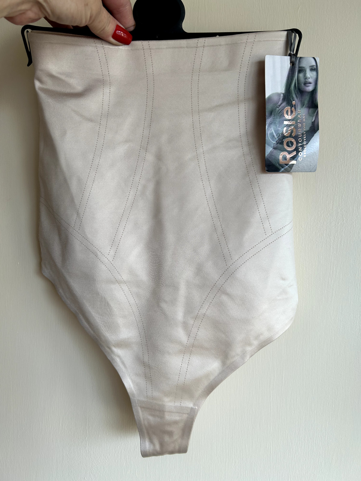 M&S Rosie SHAPEWEAR firm control HIGH waist cincher thong PALE OPALINE SIZE 8,10
