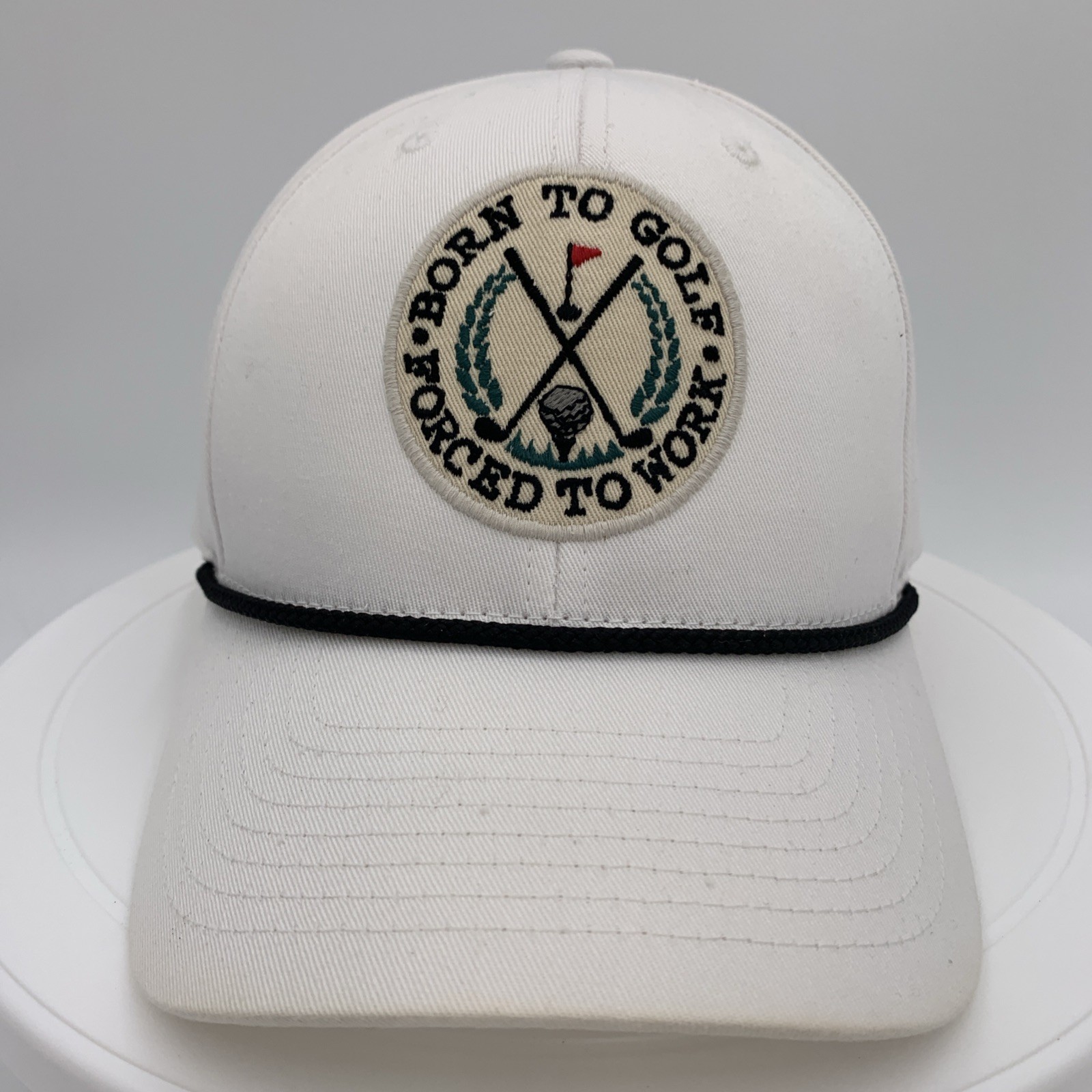 KBETHOS Vintage Hat Born To Golf Forced To Work White Snapback Cap Free Ship