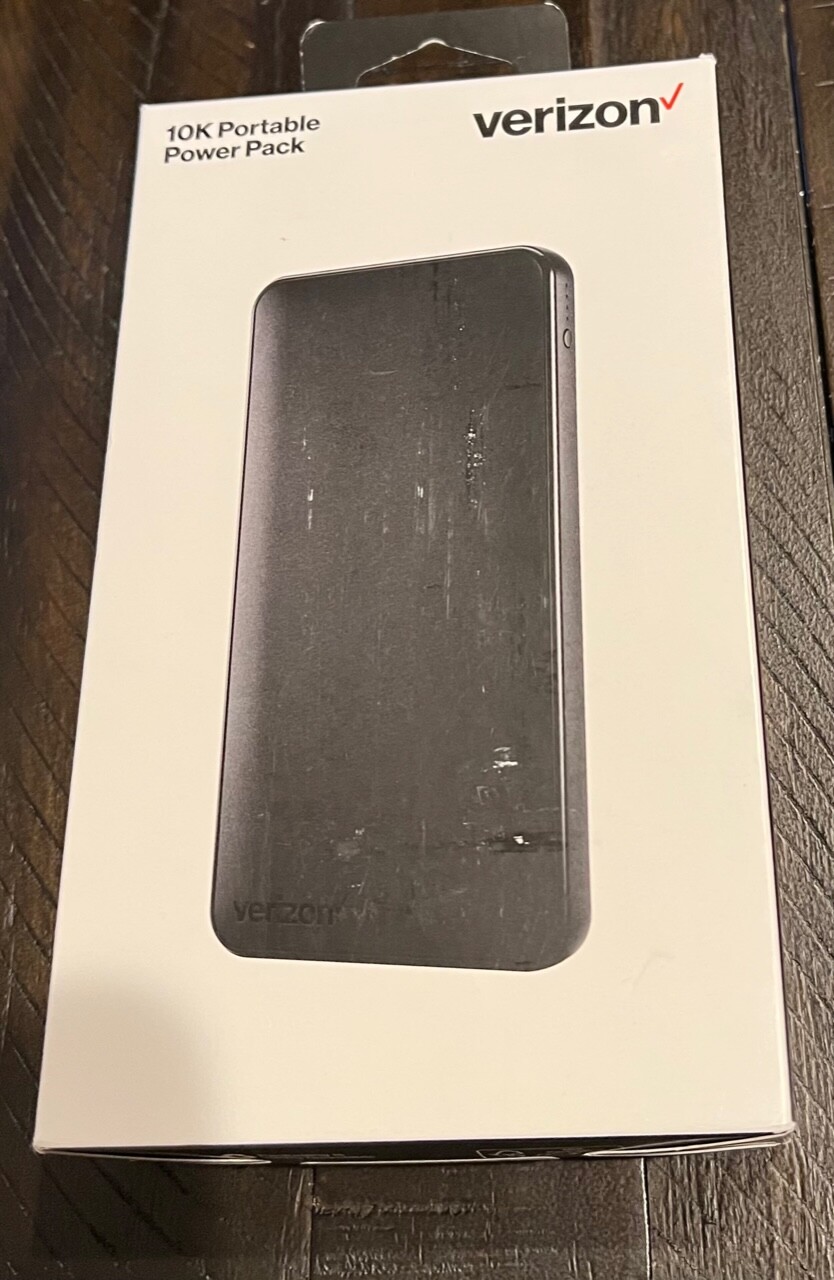Verizon 10K mAh Portable Power Pack With USB-C & USB-A Ports Charging