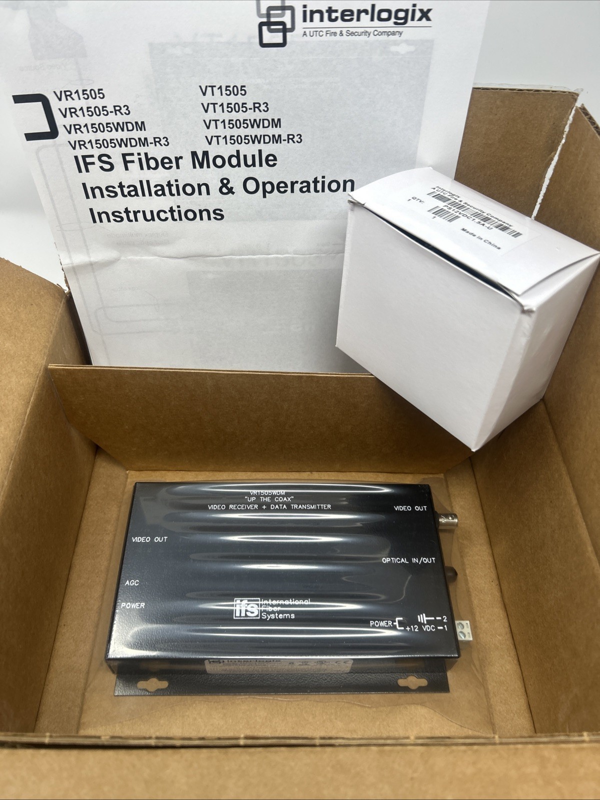 NEW IFS Interlogix VR1505WDM Video Receiver + Data Transmitter “Up The Coax”