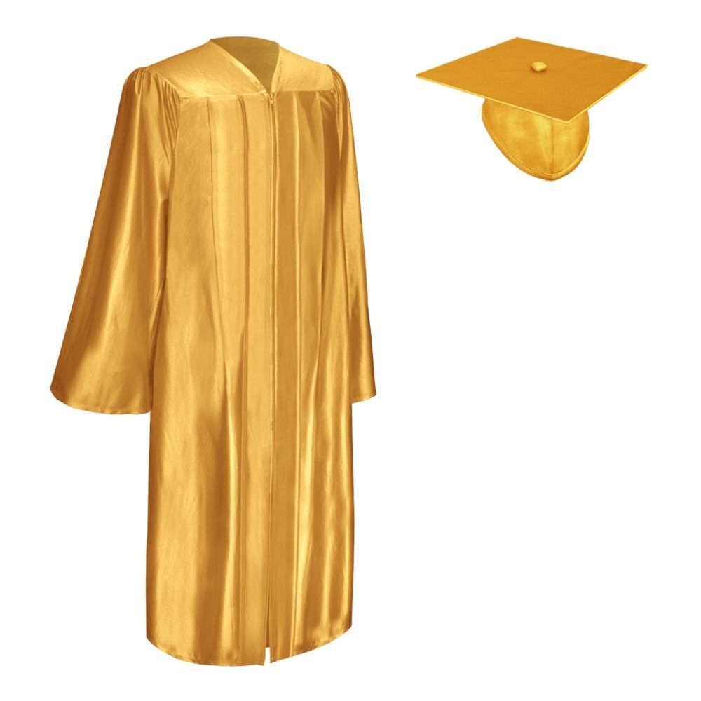 Endea Graduation Shiny Antique Gold Gown & Cap for High School & College Unisex