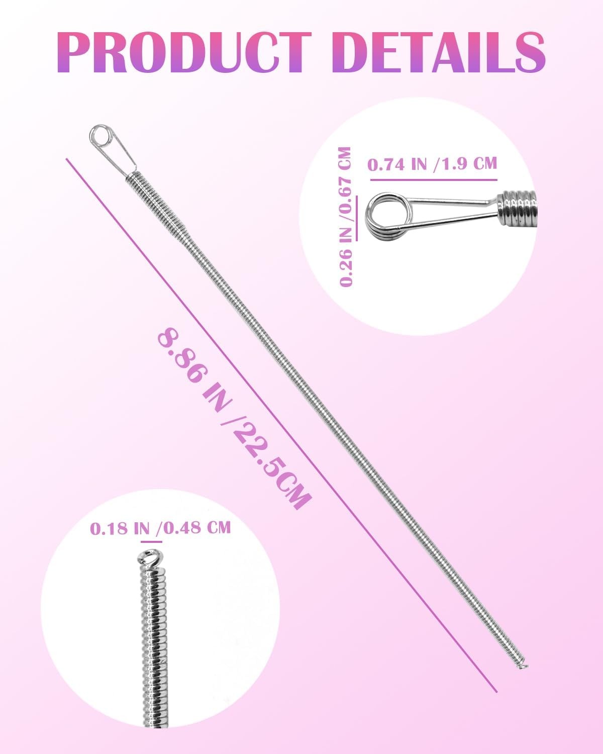 Spring Drawstring Threader,4Pcs Flexible and Elastic Drawstring Threader Tool DI