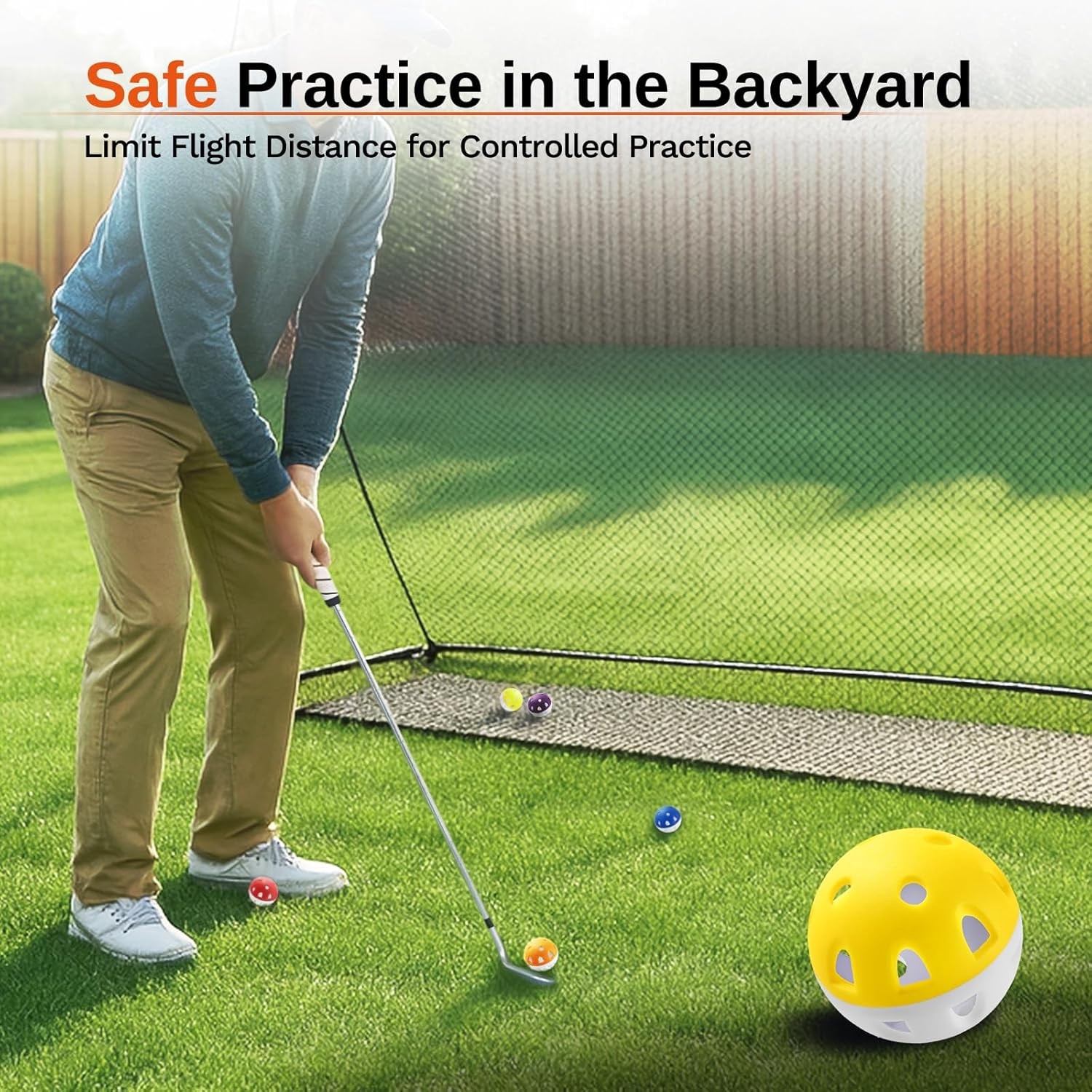Wear-Resistant Practice Golf Balls (20 Pack), High Visibility for Easy Tracking,