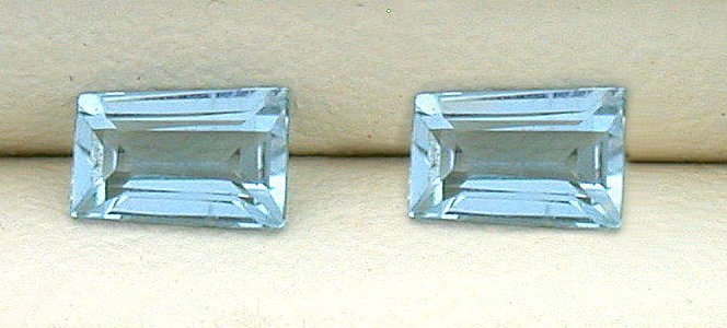 Two 4.5 x 3mm Custom Tapered Rectangle Baguette Blue Topaz Gemstone EBS4327BT1
