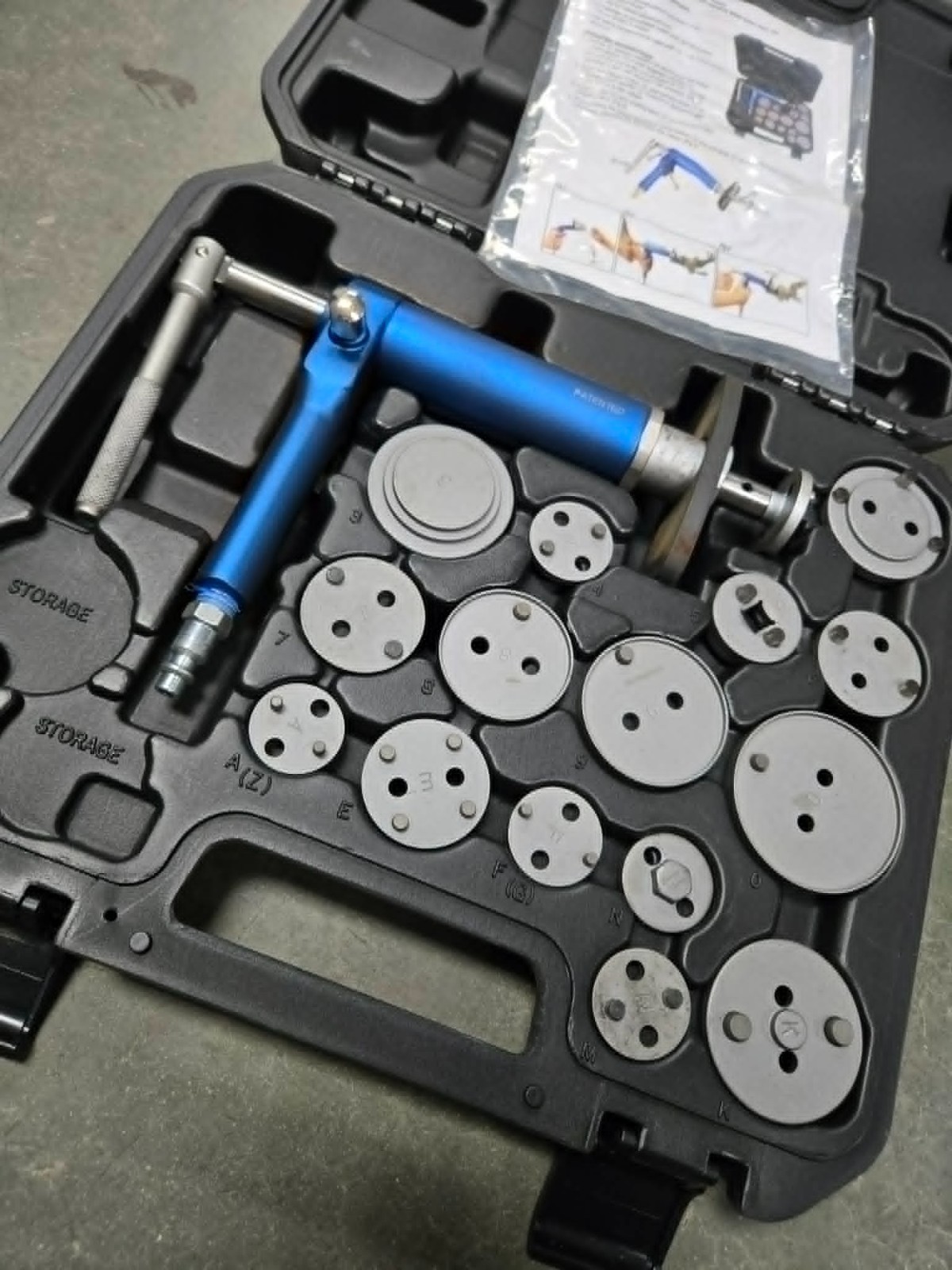 Mastercool Pneumatic Air Powered Brake Caliper Wind Back Tool Kit 43050