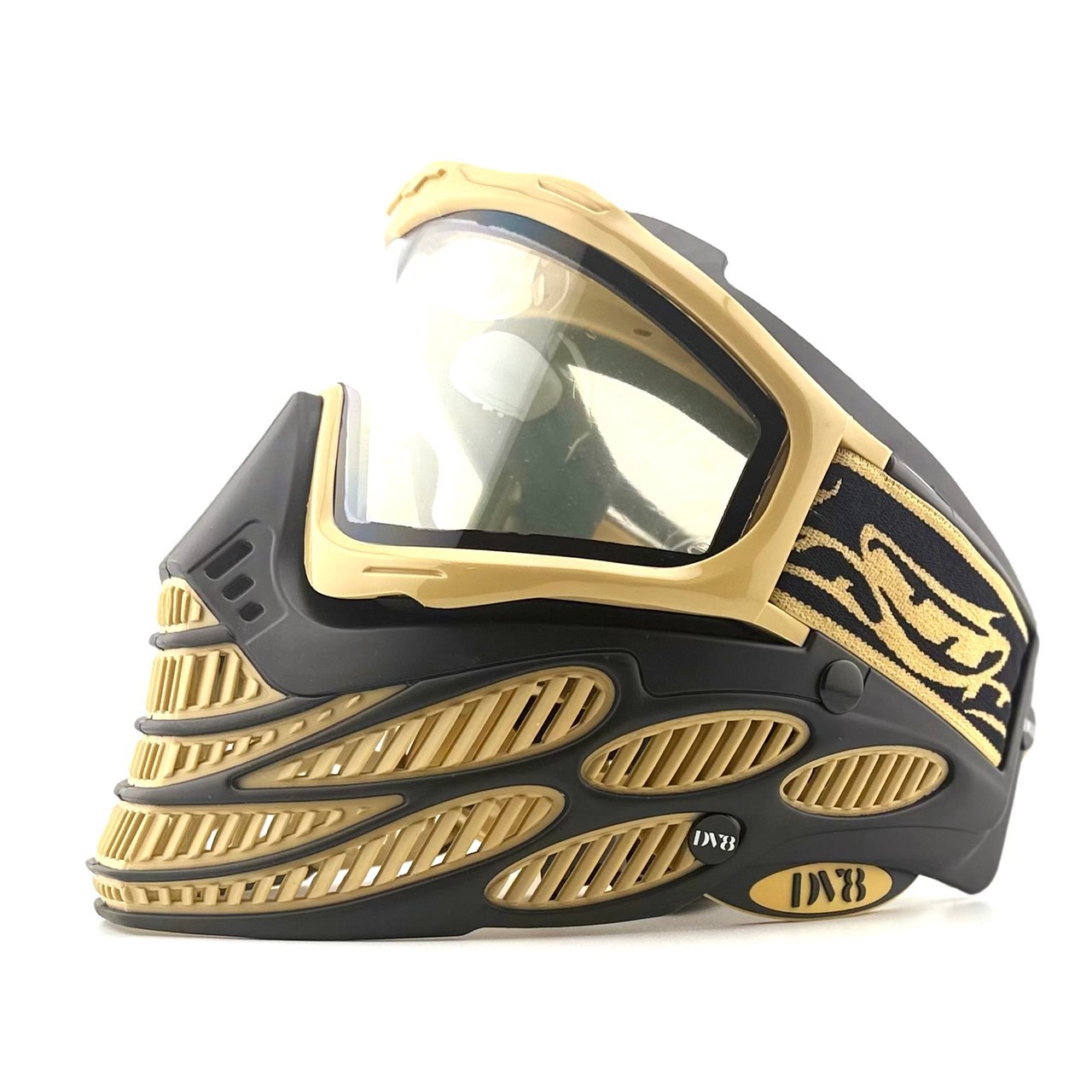 JT Paintball Flex 8 Goggle - LE  Black/Tan - DV8 Ear Tan/Black Logo Combo