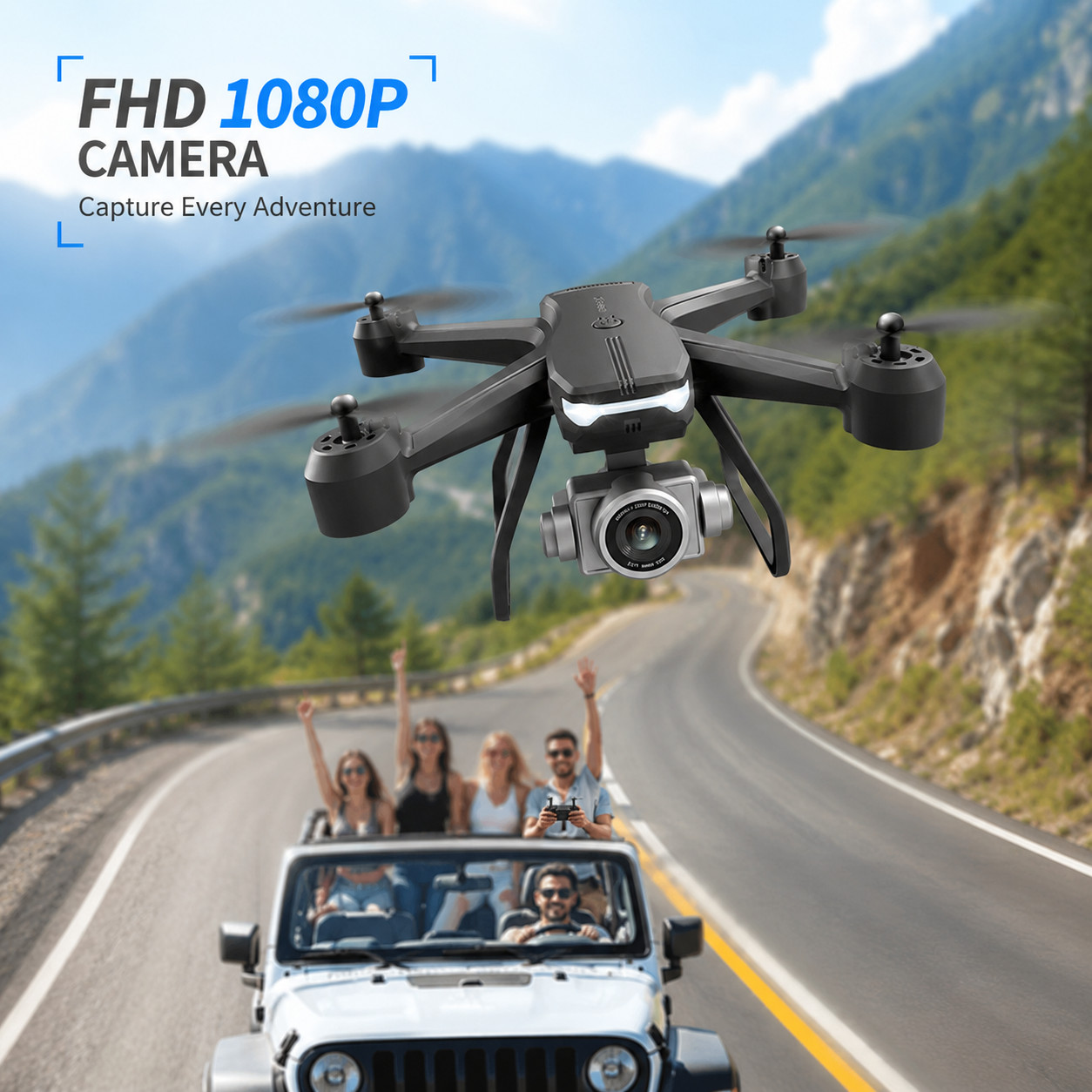Drone Dual Camera 1080P Foldable WiFi FPV RC Quadcopter Altitude Hold for Adults