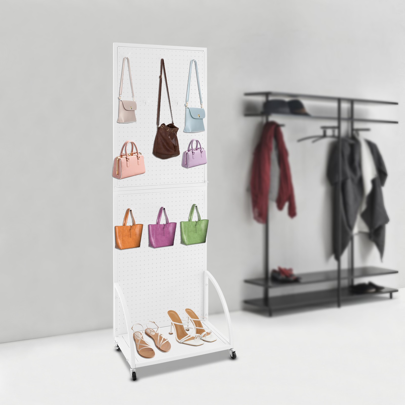 Pegboard Display Stand Retail Display Stand w/ Hooks Craft Fair Display Rack NEW