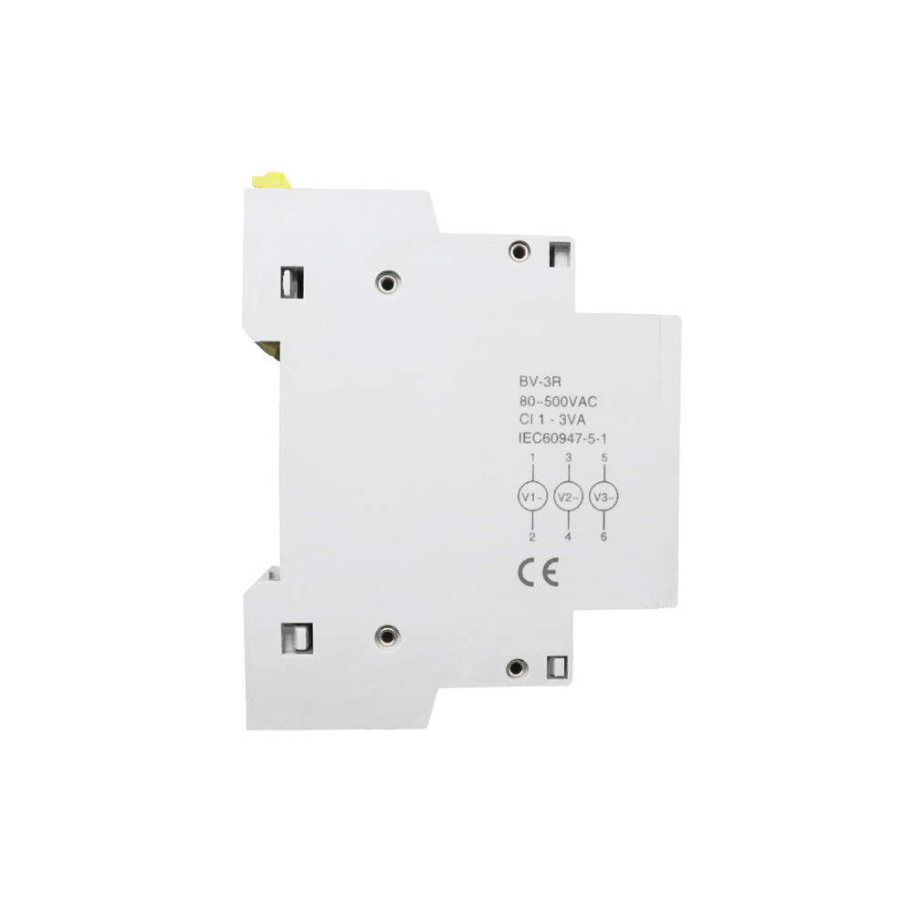 Three-Display Voltmeter Din Rail Three Phase Modular Voltage Meter AC80-500V 1VA