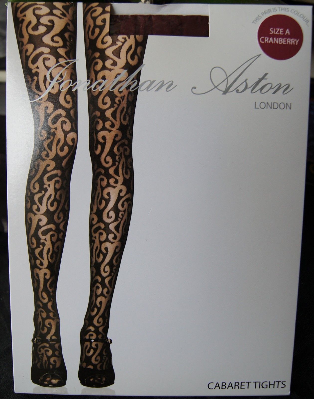 Jonathan Aston Cranberry "Cabaret" Patterned Tights