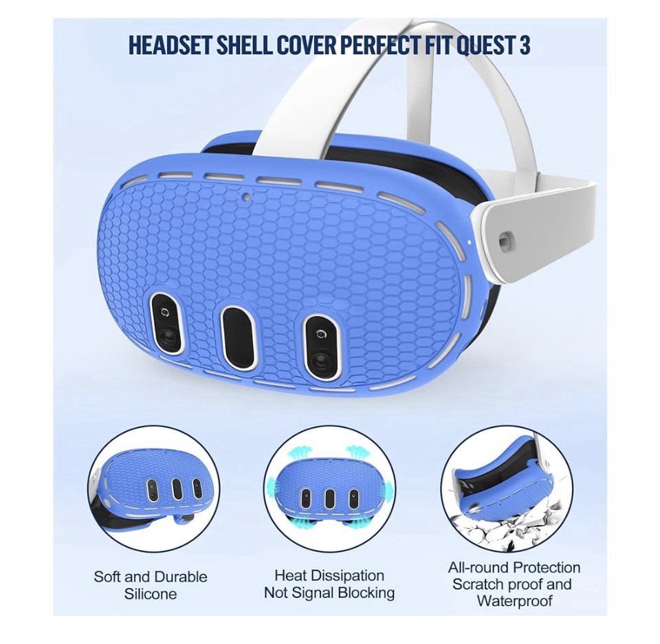 Meta Quest 3 Silicone Cover Set VR Shell Face Cover Controller Grips Lens