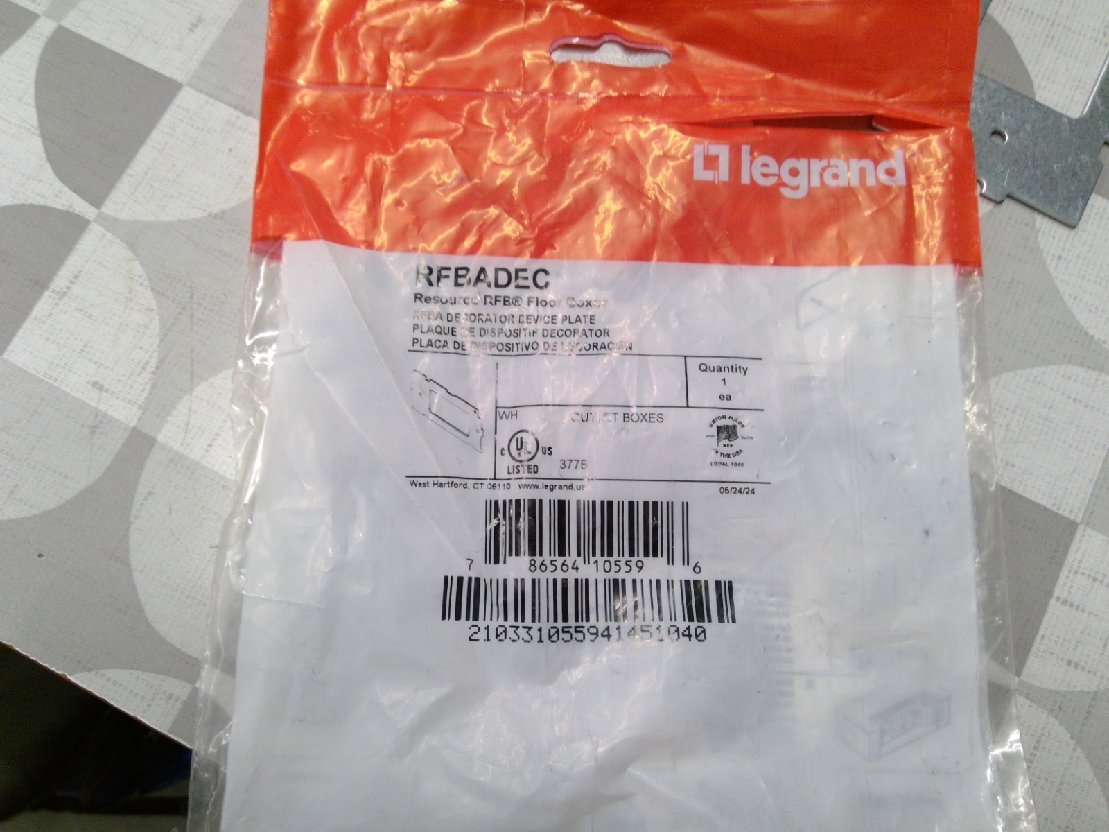 RFBADEC Steel Decorator Device Plate *FREE SHIPPING*