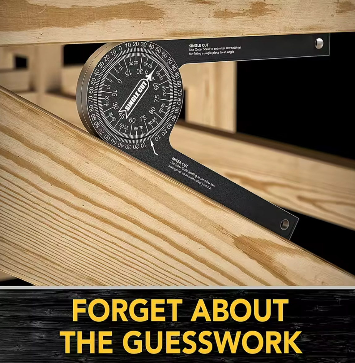 Aluminum Miter Saw Protractor | 7-Inch Rust Proof Angle Finder Featuring