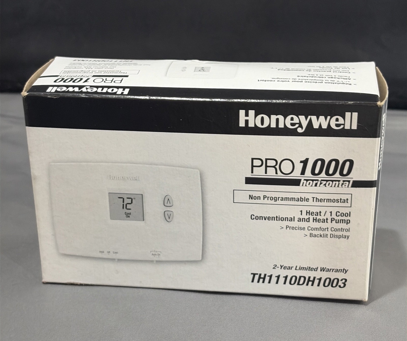 NEW Honeywell PRO 1000 Horizontal Mount Non-Programmable Thermostat TH1110DH1003