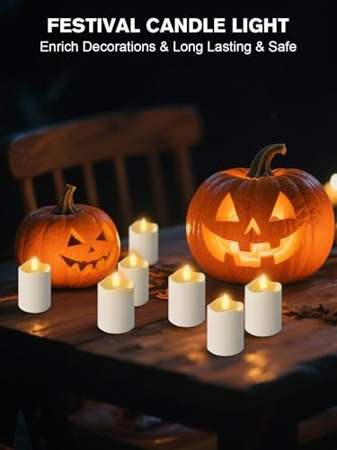 Rechargeable Tea Lights Candles with Remote Timer, 2" x 2.1" 6 pack White