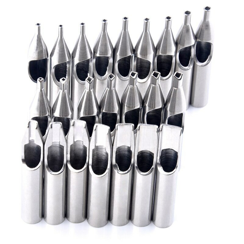 Stainless Steel Tattoo Tips for Needles Tubes Nozzle Tip Grips for Machines