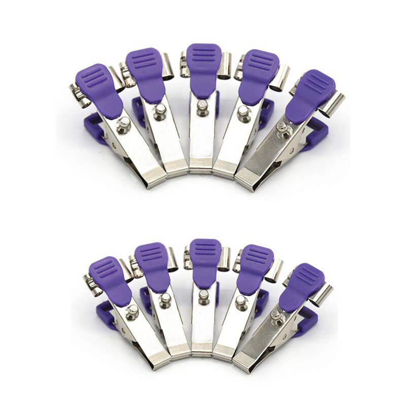 10pc metal Clip veterinary ECG electrode flat clamp snap connection to ECG cable