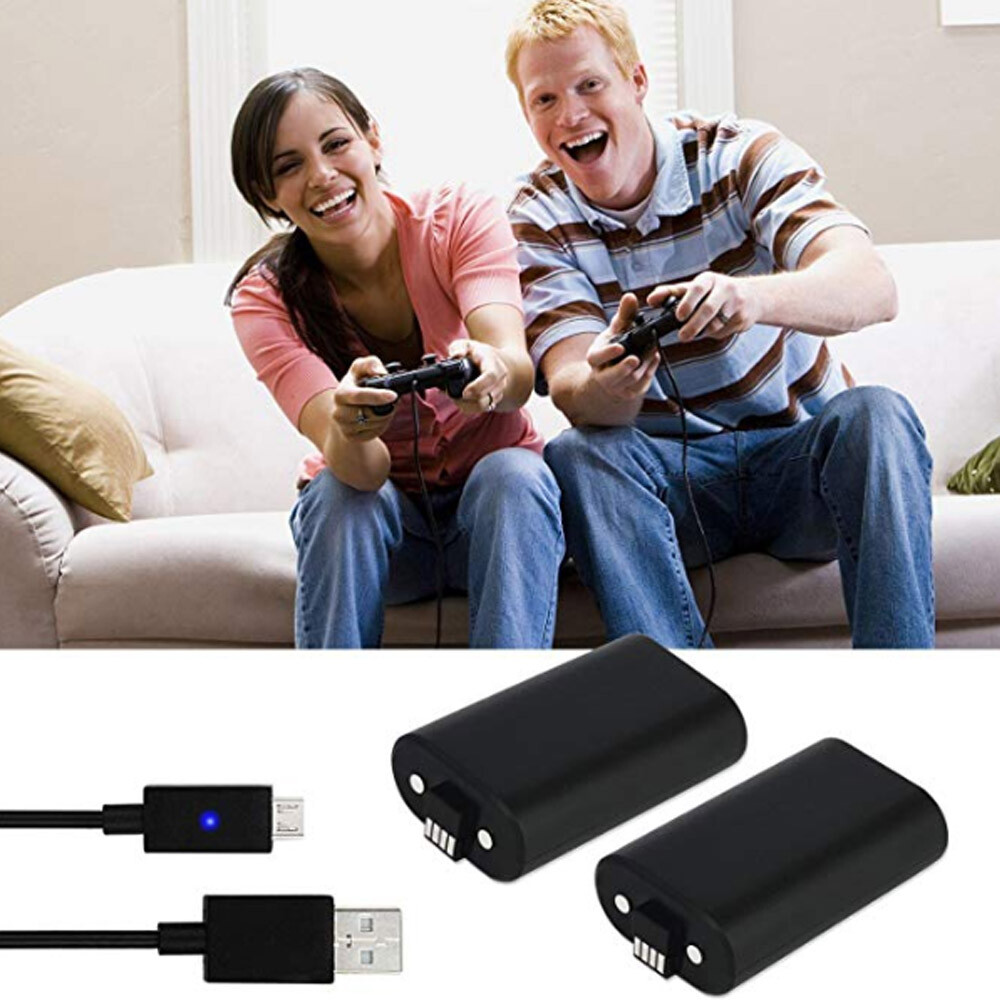 USB Rechargeable Battery Pack For XBox One Controller & Charger Cable Kit