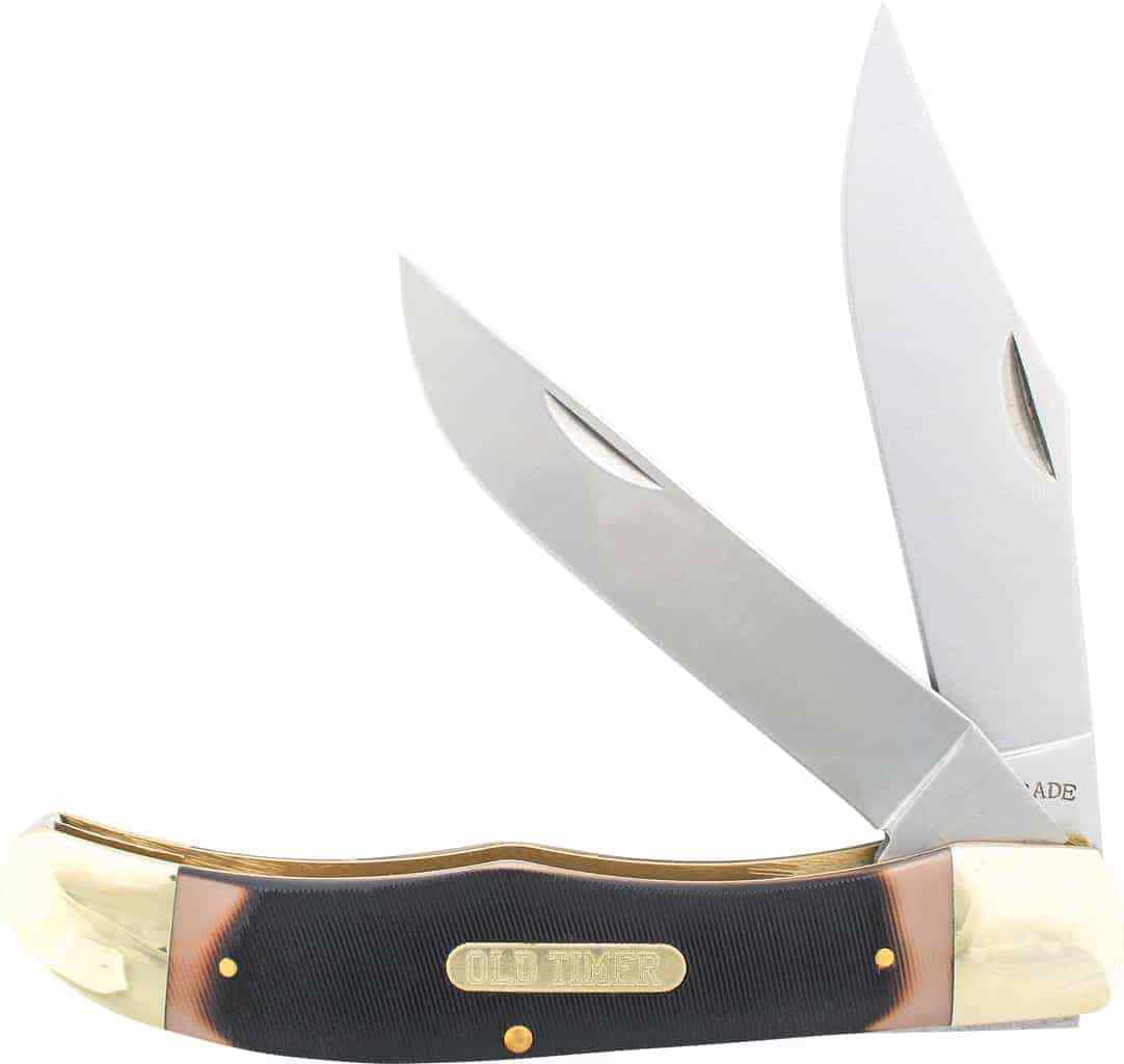 Schrade Old Timer 5 1/4" Folding Hunter 2 Bladed w/Leather Sheath 25OT **NEW**