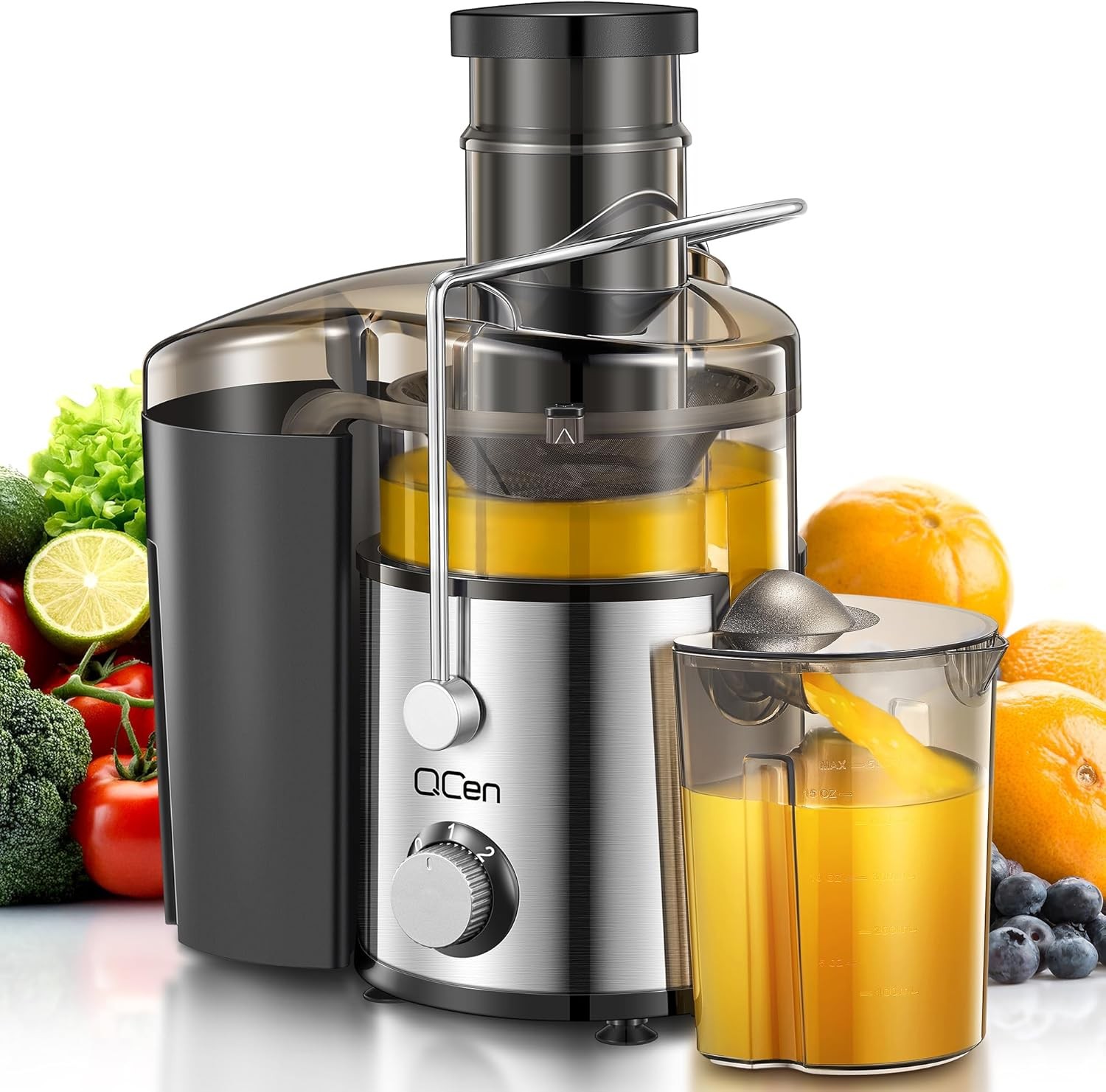 800W Juice Extractor, Wide Feed Chute, Dual Speed, BPA-Free Design