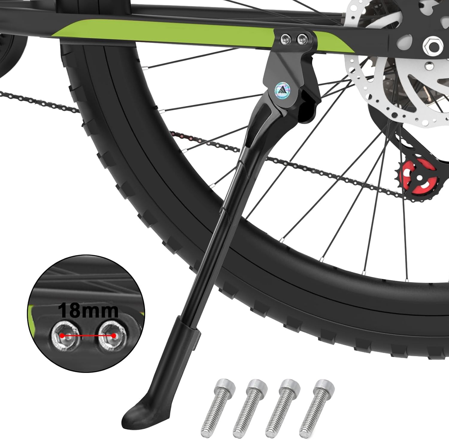Bike Kickstand,18Mm Hole Spacing Bicycle Kick Stand,Adjustable Length Bike Side