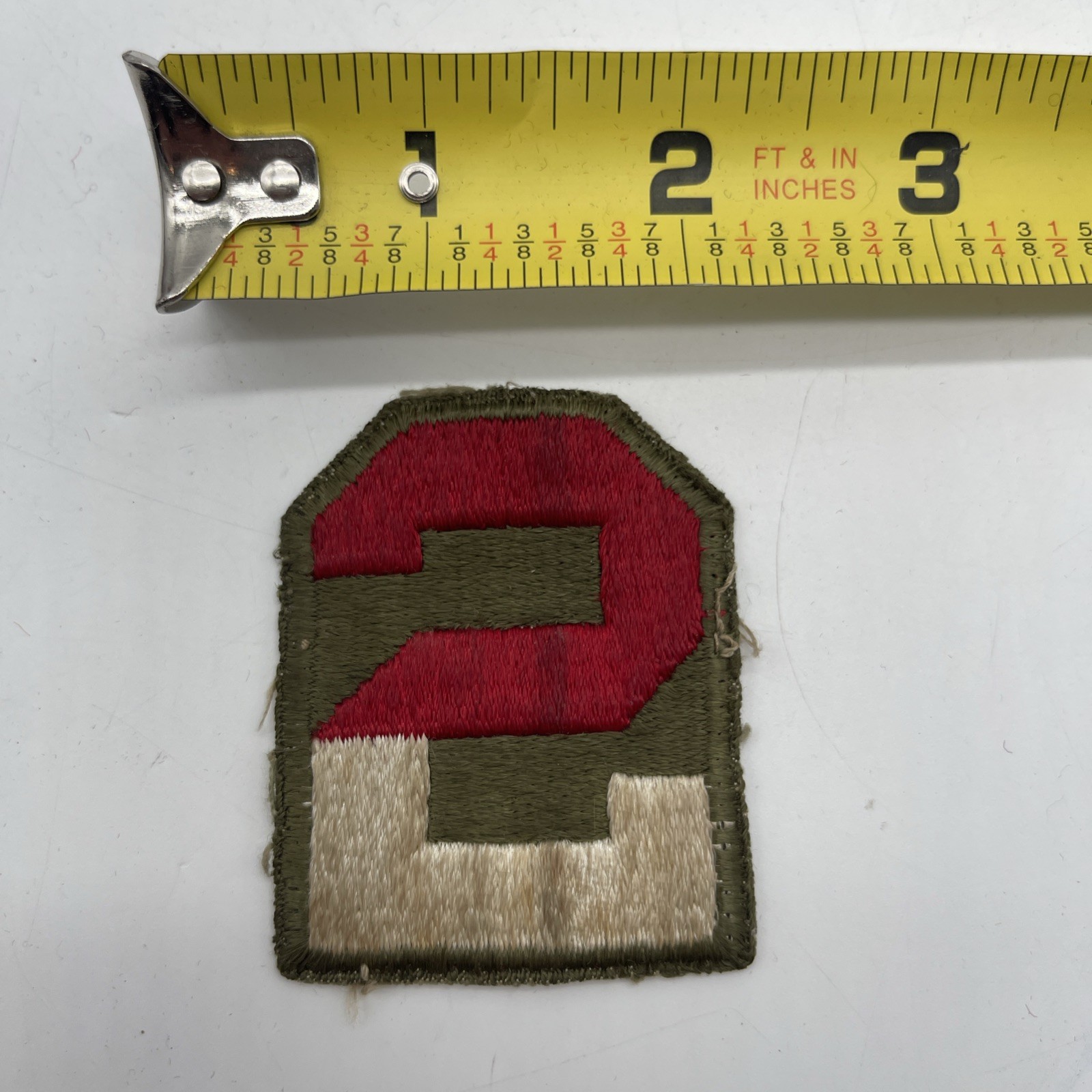 U.S. Military 2nd Army Cut Patch Insignia “Number 2” ~2x2.5” Older