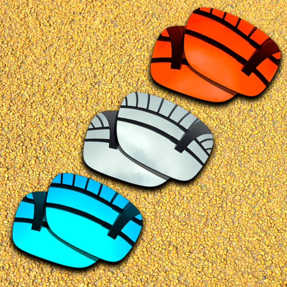 3 Pairs Lenses Replacement for-Oakley Catalyst Polarized-Silver&Blue&Red