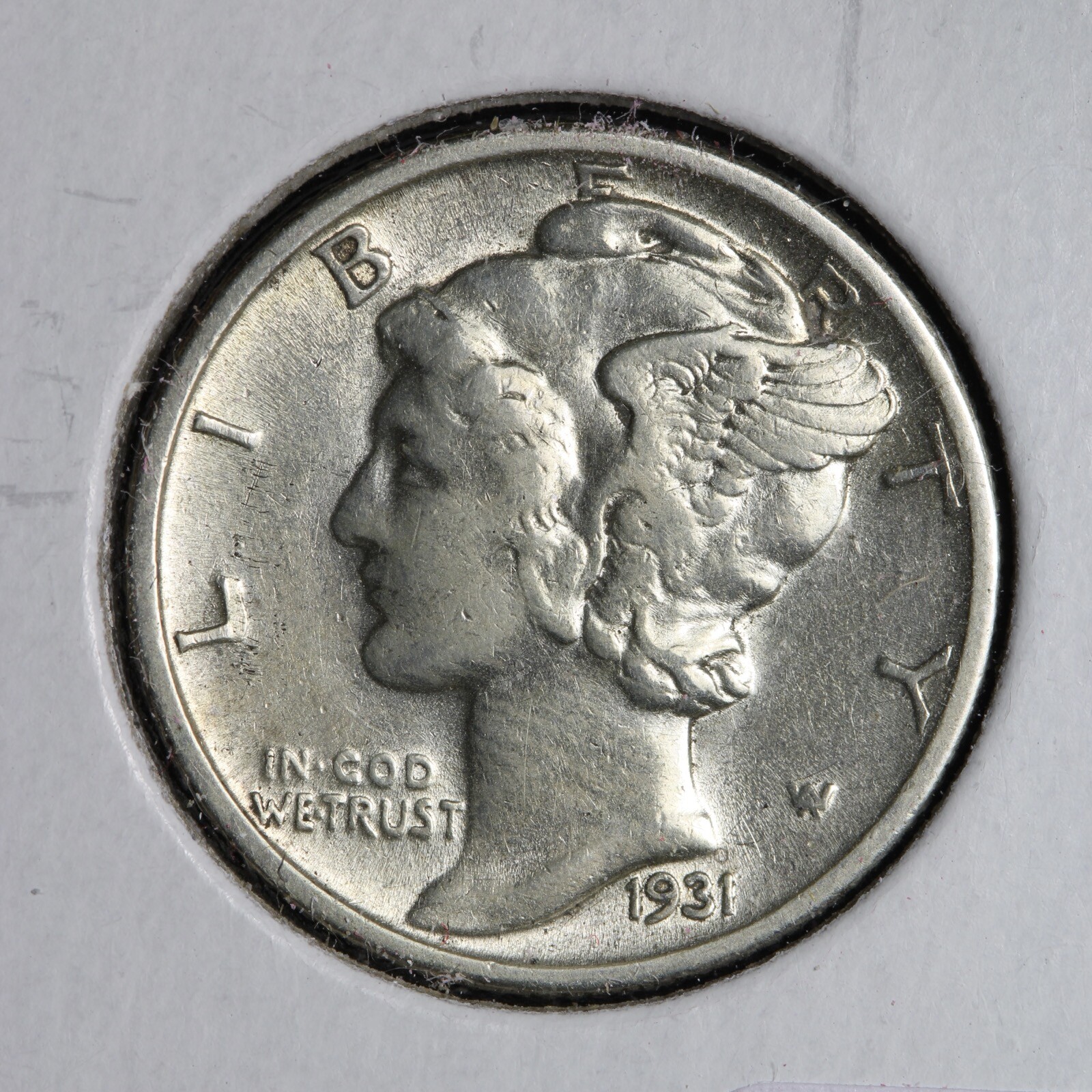 1931-S Mercury Silver Dime AU+ E249 TVHB