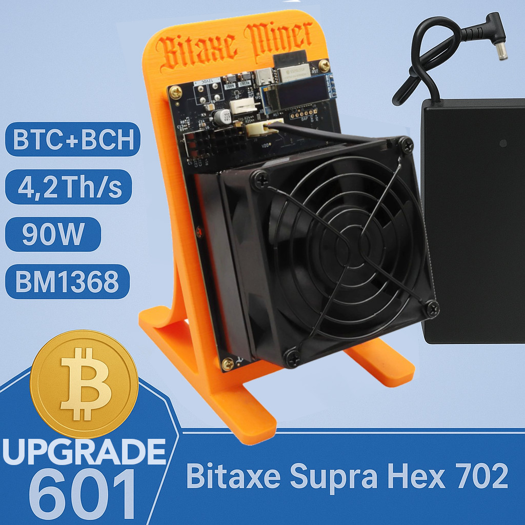 Bitaxe Supra Hex 702 Upgrade Gamma 601 4.2Th/s 2.4g WiFi 90W Bitcoin Miner US EU