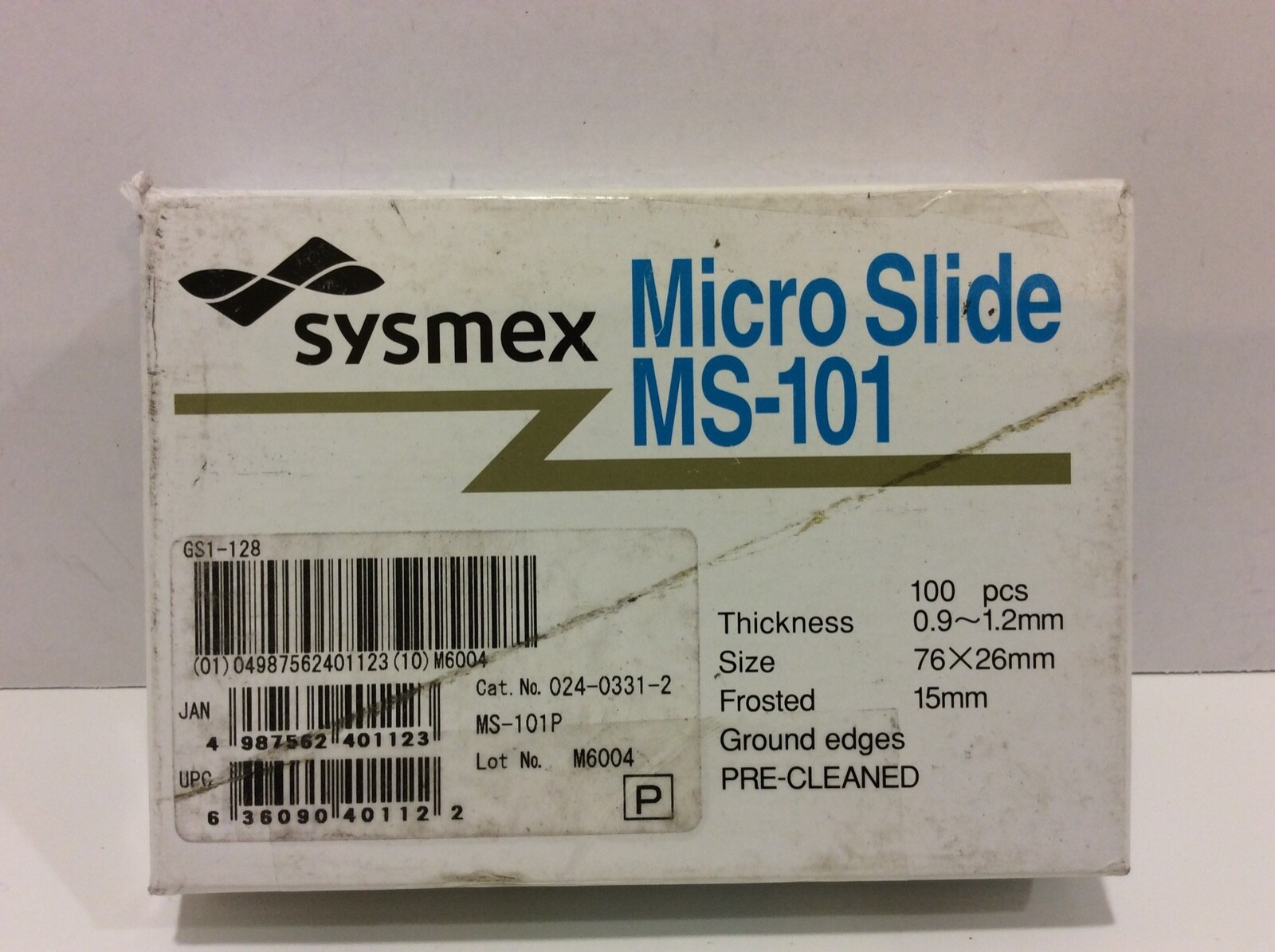 Sysmex Micro Slide Ms-101 76x26mm 15mm 100pcs
