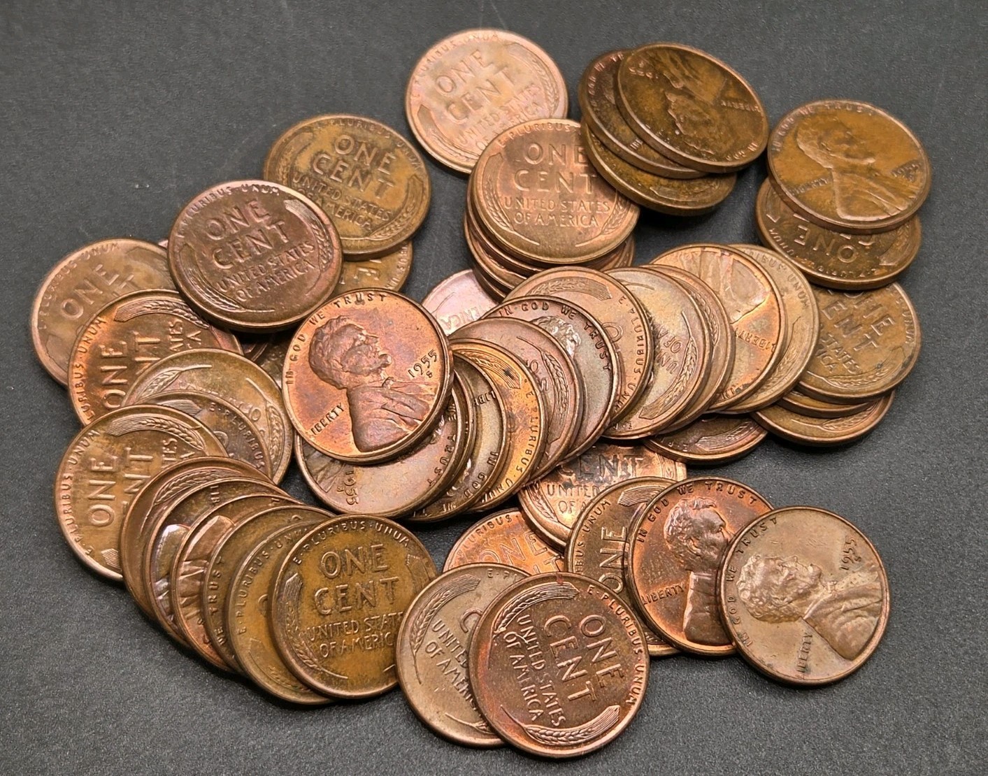 Roll of (50) 1955-S Lincoln Wheat Cents | EXTRA FINE or Better