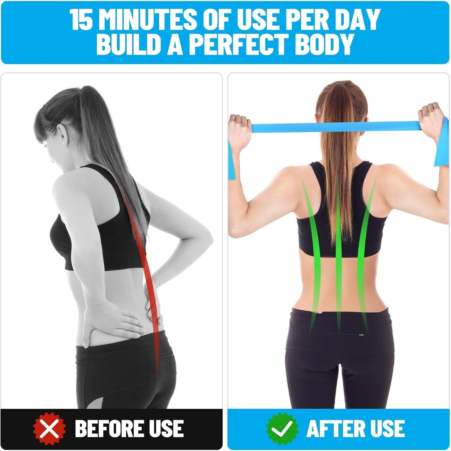 Resistance Bands Exercise Bands for Strength Training Yoga Pilates