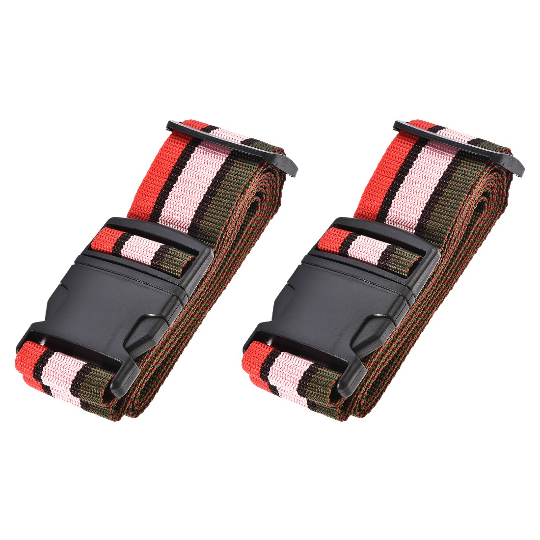 2Pcs Luggage Straps Suitcase Belts 2Mx5cm Travel Packing Red Pink Dark Green