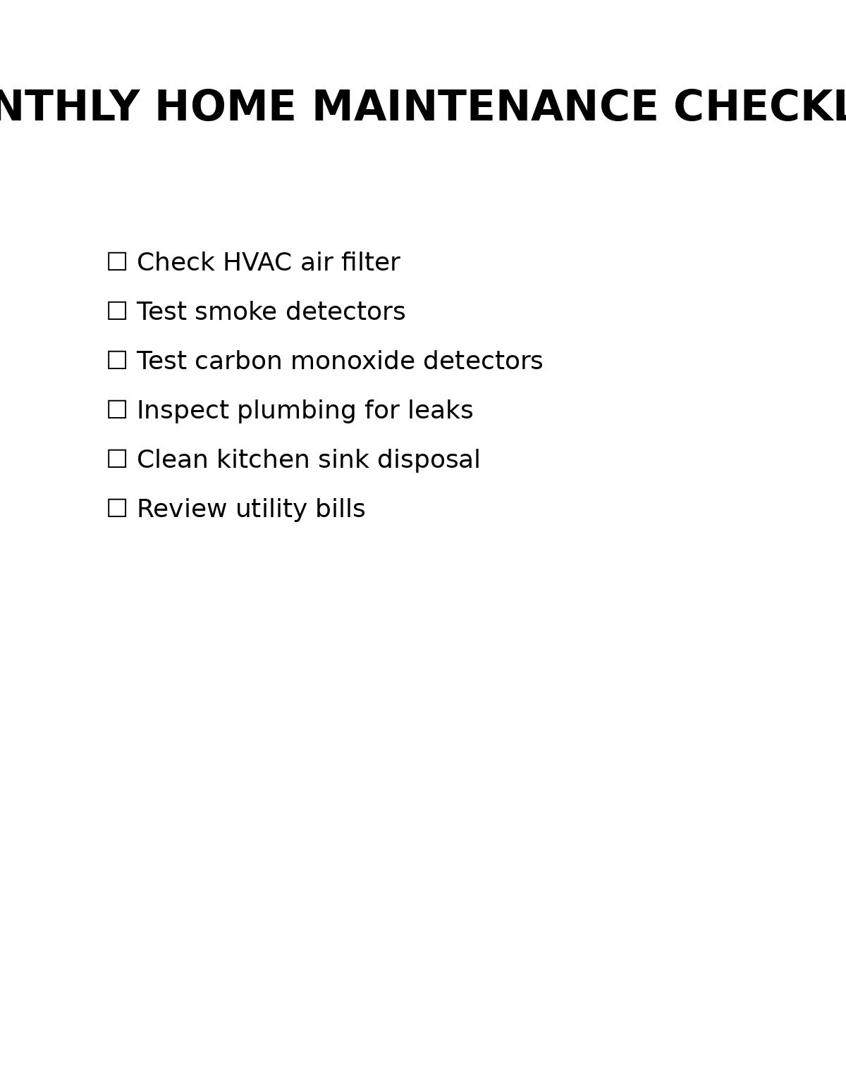 HOME MAINTENANCE CHECKLIST & EMERGENCY INFO | FILLABLE & PRINTABLE PDF