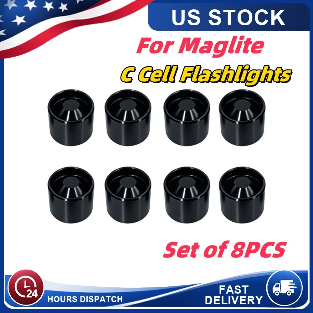 8xAnodized Aluminum Non Freeze Plugs For Maglite C Cell Dry Storage Hidden Cups