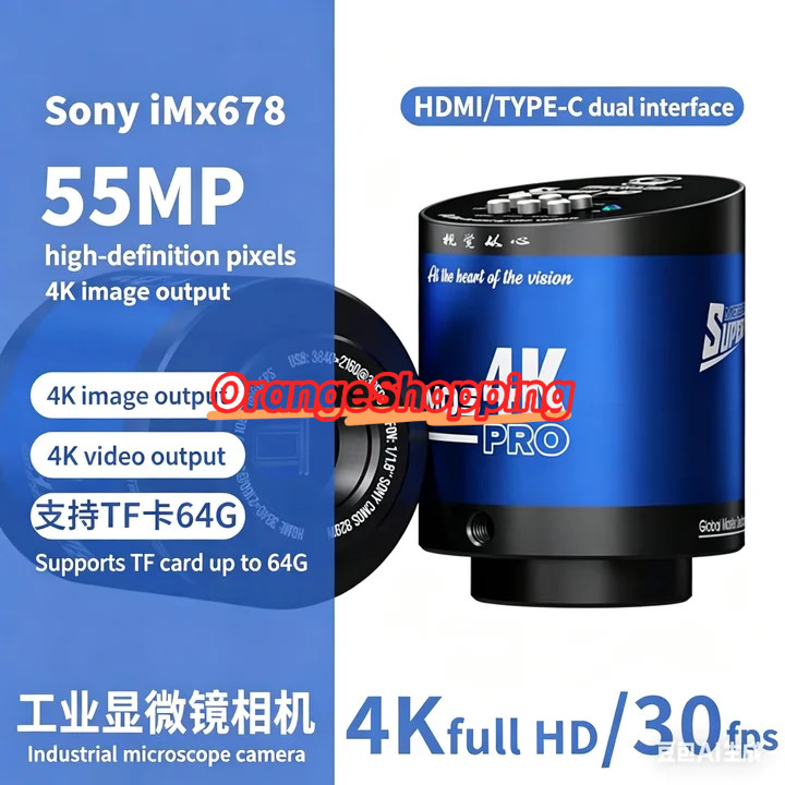 55MP Microscope Camera Super HD Industrial Camera HDMI USB MECHANIC MOS-4KPro